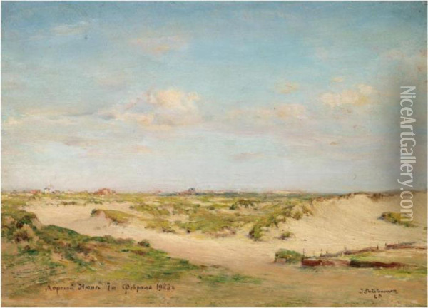 View Of Coxid, La Panne Oil Painting - Ivan Pavlovich Pokhitonov