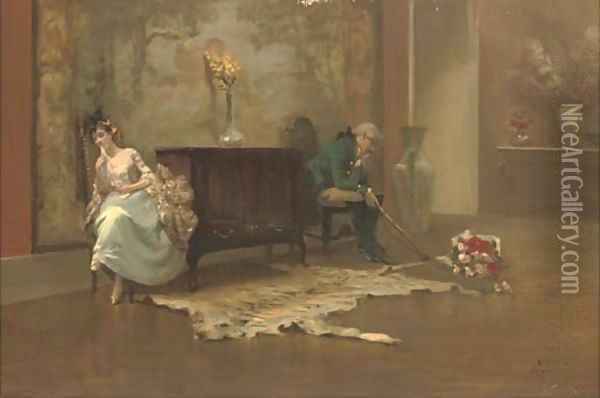 The quarrel Oil Painting - Albert Ludovici