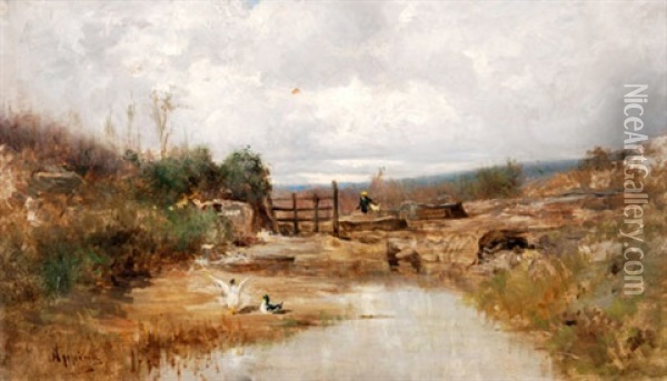 Entenjagd Oil Painting - Adolphe Appian