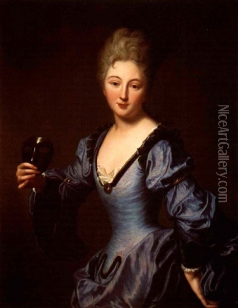 Portrait Of The Comtesse De Bersac Oil Painting - Jean-Baptiste Santerre
