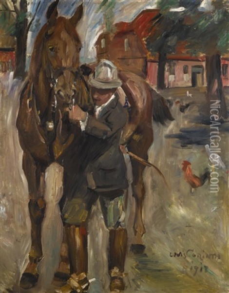 Setting Out For A Ride Oil Painting - Lovis Corinth