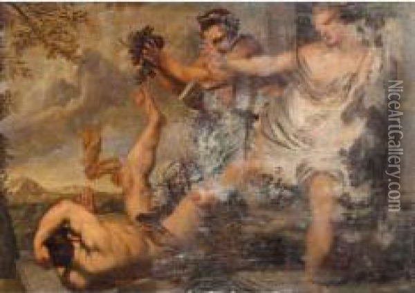 Luomo Precipitato Da Vino, Gioco E Venere Oil Painting - Pietro Liberi