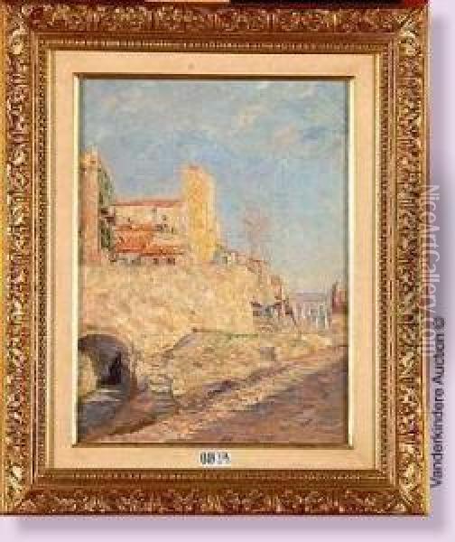 Les Remparts Dantibes Oil Painting - Omer Coppens