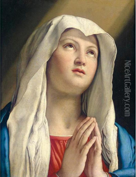 The Virgin In Prayer Oil Painting - Giovanni Battista Salvi