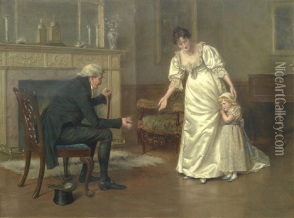 Winning Her Over Oil Painting - George Goodwin Kilburne
