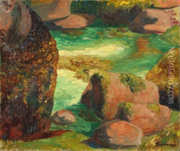 Rochers Oil Painting - Henri Sauvage