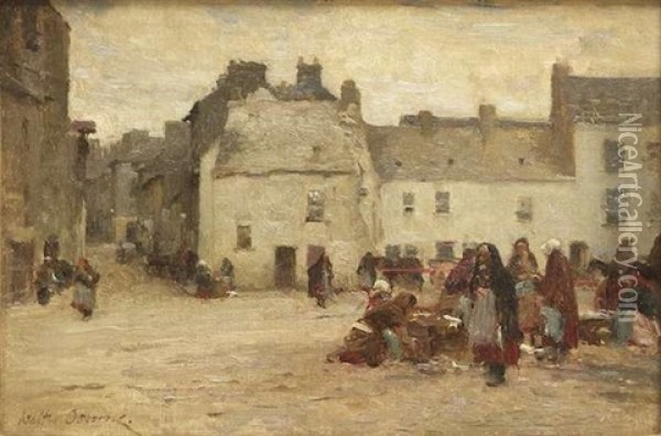 Galway Market Scene Oil Painting - Walter Frederick Osborne