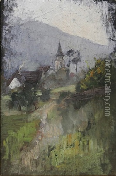 Kirche In Glottertal Oil Painting - Franz Graessel