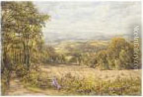 Harvesting Corn Oil Painting - Edmund George Warren
