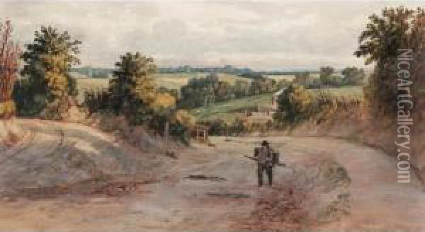 A Peddler On A Country Road Oil Painting - John Joseph Cotman