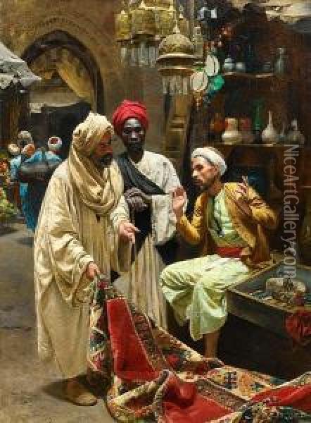 The Carpet Seller Oil Painting - Rudolf Ii Swoboda