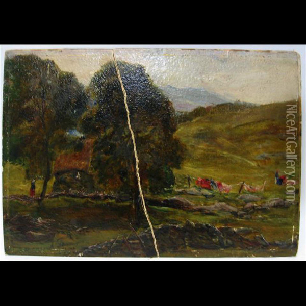 Highland Cottage Oil Painting - Alexander Jnr. Fraser