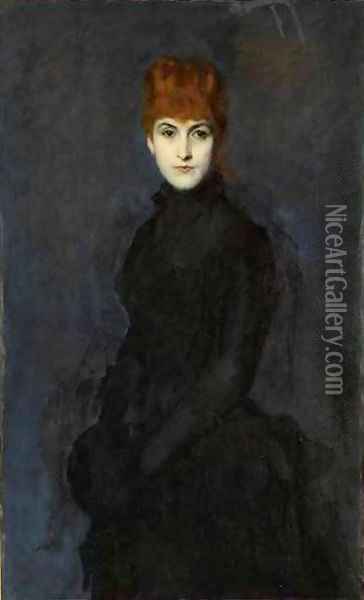 Portrait of Countess Kessler Oil Painting - Jean-Jacques Henner