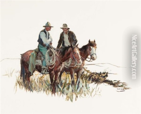 Old Ride And Tie Partners Oil Painting - William Henry Dethlef Koerner