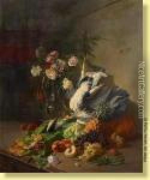 Nature Morte Aux Fruits Et Au Carafon De Cristal Oil Painting - Noter David De