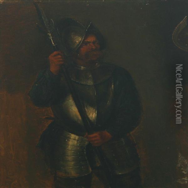 En Soldat Fra30-aars Krigen Oil Painting - Anker Lund