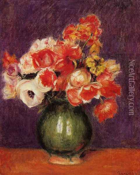 Flowers In A Vase2 Oil Painting - Pierre Auguste Renoir