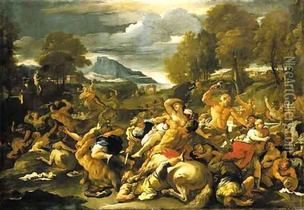 The Battle of the Lapiths Oil Painting - Luca Giordano