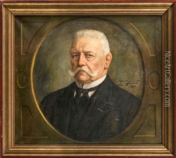 Brustportrait Von Hindenburg Oil Painting - Carl Langhorst