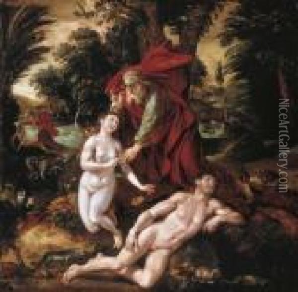 The Creation Of Eve Oil Painting - Maarten de Vos