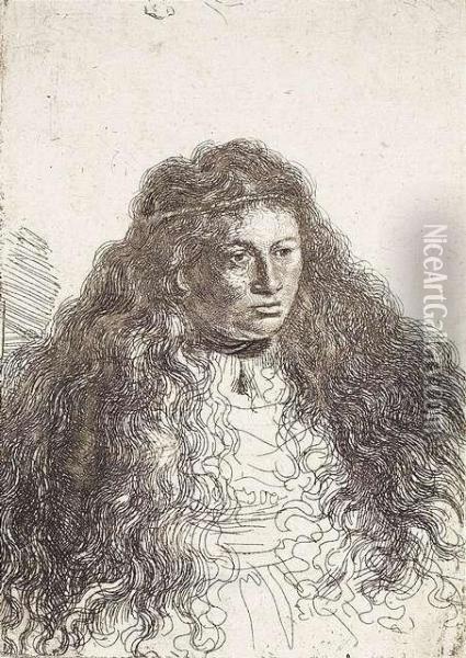 The Great Jewish Bride. Oil Painting - Rembrandt Van Rijn
