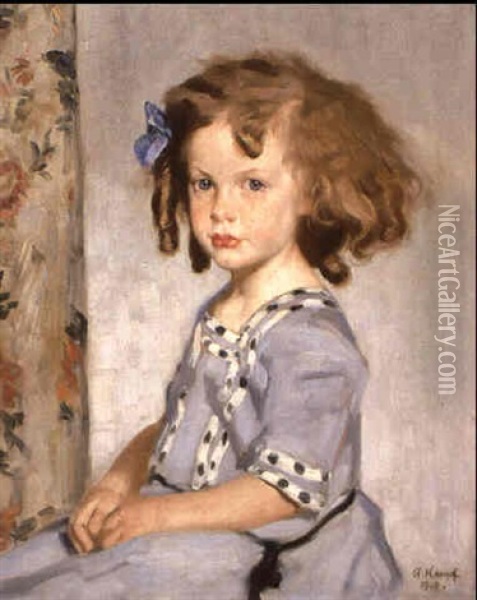 Bildnis Eines Kleinen Madchens Oil Painting - Arthur Kampf