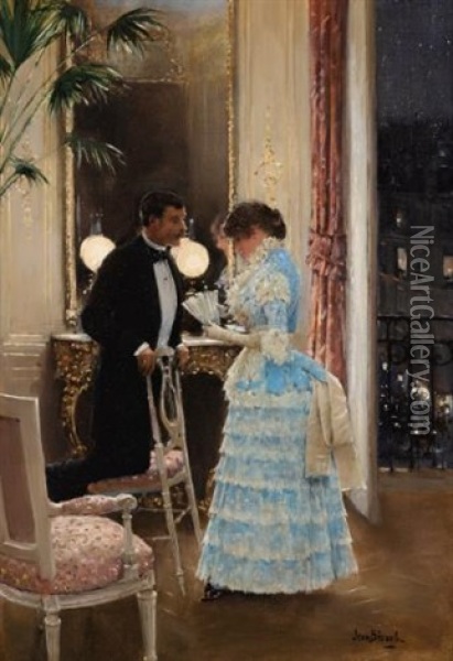 La Conversation Oil Painting - Jean Beraud