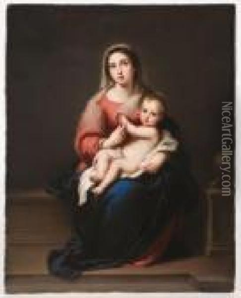 Madonna And Child After Murillo Oil Painting - Bartolome Esteban Murillo