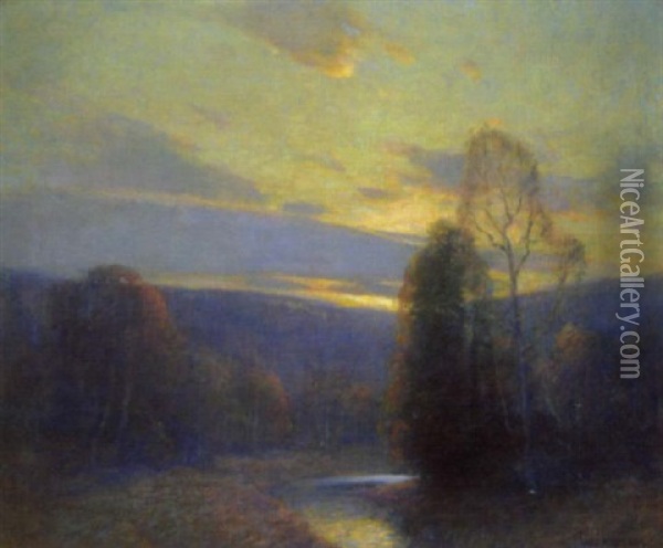 Among The Hills Oil Painting - Ernest Albert