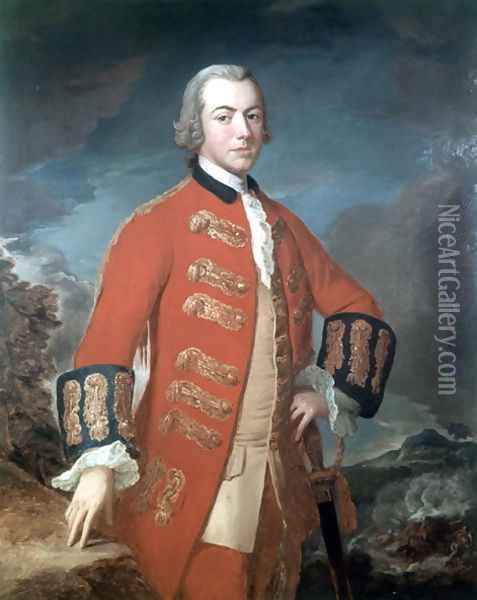 Captain Henry Clinton 1730-1795 First Regment of Foot Guards, c.1758 Oil Painting - M.L Saunders