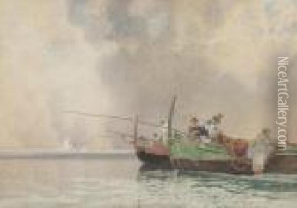 Scena Di Pescatori Oil Painting - Edoardo Dalbono