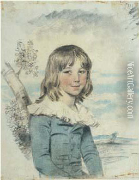 Portrait D'un Jeune Garcon De La Famille Middleton Oil Painting - John Downman