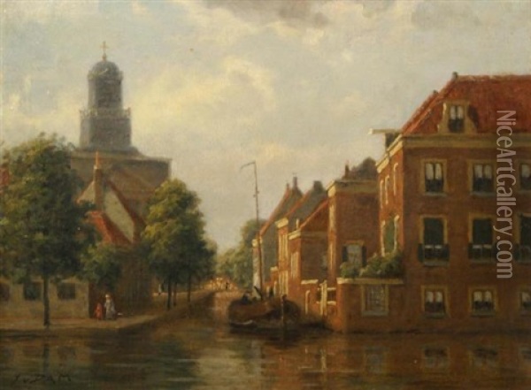Hartebrugkerk Leiden Oil Painting - Jan Van Dam