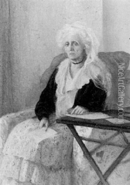 Portrait Of Mrs Hamlyn, Clovelly Court, Devon Oil Painting - Rex John Whistler