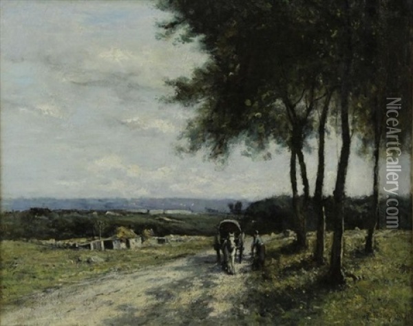 On The Road To Fontaniebleau, Fr. Oil Painting - Harvey Otis Young