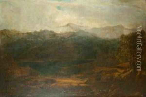 Mist In The Mountains Oil Painting - William Louis Sonntag