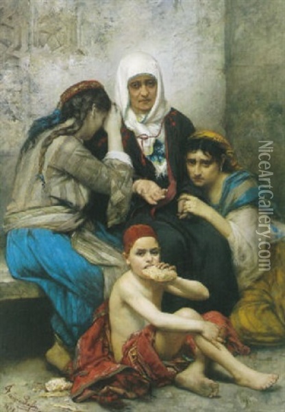 La Mere Et Ses Enfants Oil Painting - Francois Lafon