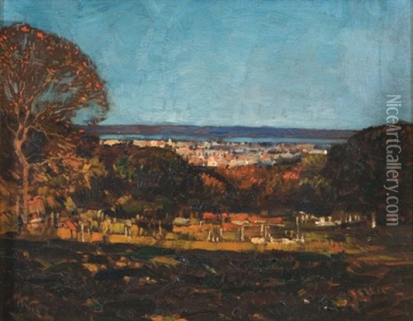 The Bay Of Natal From The Berea, Durban Oil Painting - Robert Gwelo Goodman