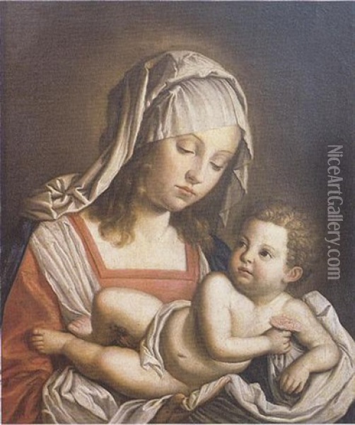 La Vierge Et L'enfant Oil Painting - Giovanni Battista Salvi (Il Sassoferrato)
