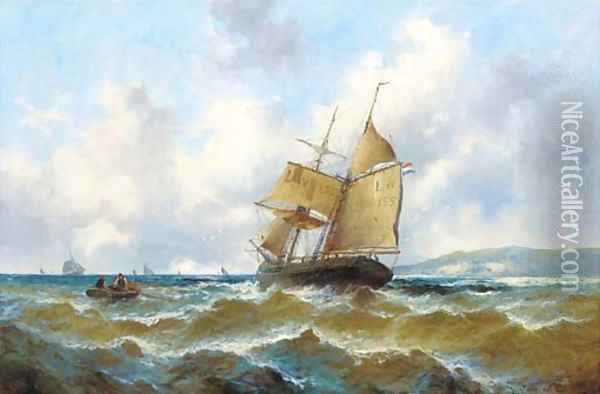 Off the French coast Oil Painting - Gustave de Breanski