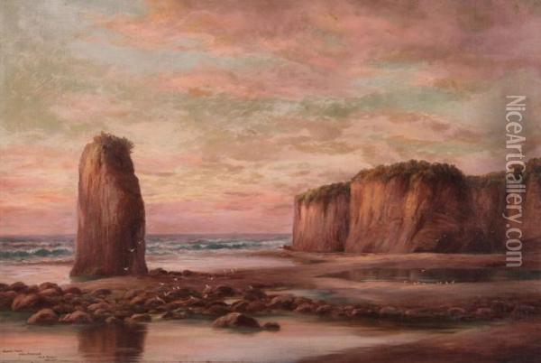 Giant's Tooth, Cape Fiordland Oil Painting - William George Baker