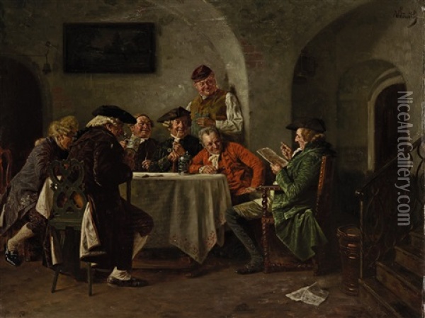 Ein Amusanter Brief Oil Painting - Wilhelm Loewith