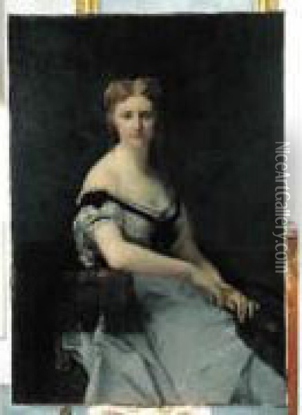 Portrait De Femme. Huile Sur Toile Signee A Droite Au Milieu, Datee 