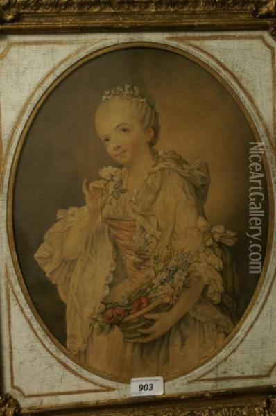 Portrait Of Bildnis Der Madeleine Barberie De Courteille Oil Painting - Jean Baptiste Greuze