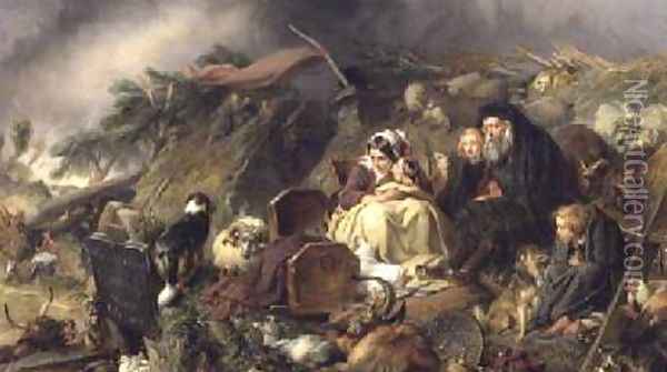 A Highland Flood Oil Painting - Sir Edwin Henry Landseer