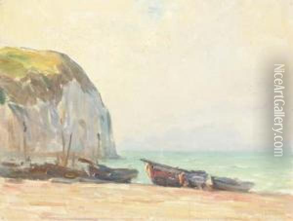 Falaises A Fecamp Oil Painting - Georges Ricard-Cordingley