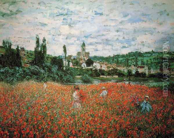 Poppy Field Near Vetheuil Oil Painting - Claude Oscar Monet