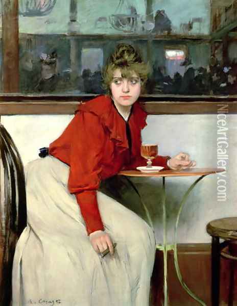 Chica in a Bar, 1892 Oil Painting - Ramon Casas