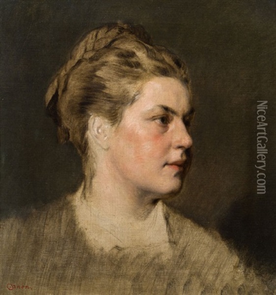 Weibliche Portratstudie Oil Painting - Hans Canon