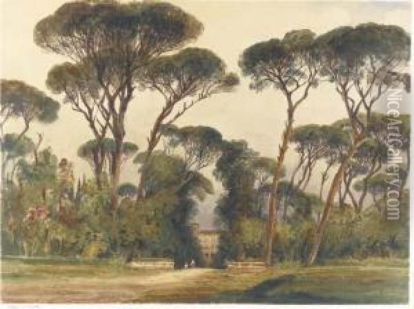 Villa Borghese, Rome Oil Painting - Harriet Cheney